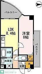 カスタリア新梅田 1LDKの間取図画像