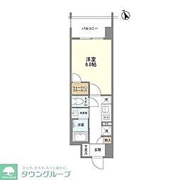 リビオメゾン西天満 1Kの間取図画像