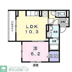 赤川4丁目アパート 1LDKの間取図画像