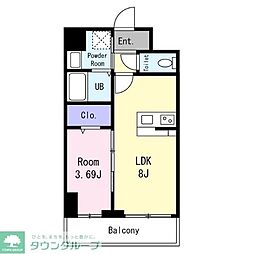 GRAN PASEO 江坂 1LDKの間取図画像