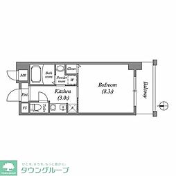アーデン塚口 1Kの間取図画像