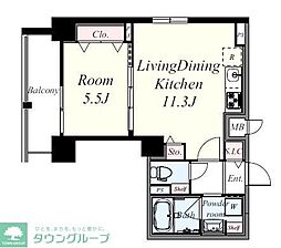 スカイレジデンス大阪梅田 1LDKの間取図画像