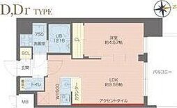 プレジオ塚本ASIAN 1LDKの間取図画像