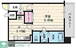 メゾン・ド・ヴィレ都島 1Kの間取図画像