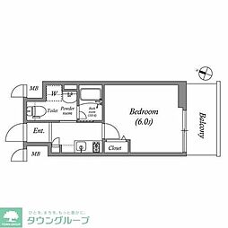 ライブカーサ上新庄 1Kの間取図画像