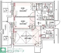 レジデンス梅田ローレルタワー 2LDKの間取図画像