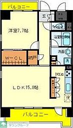 シャンテミキ 1LDKの間取図画像