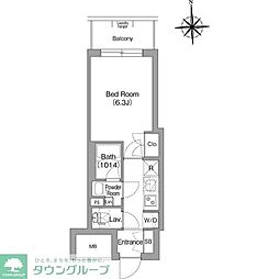大阪市中央区博労町1丁目マンション 1Kの間取図画像