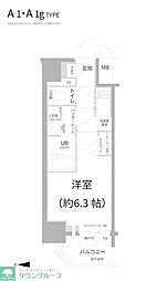 エスリード江坂セントラム 1Kの間取図画像