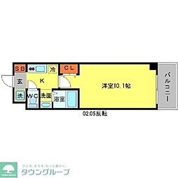 ウエストサンヒルズ 1Kの間取図画像