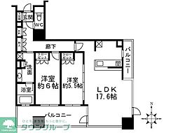 プレサンスレジェンド堺筋本町タワー 2LDKの間取図画像