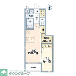 ウェルスクエア豊中北桜塚 1SLDKの間取図画像