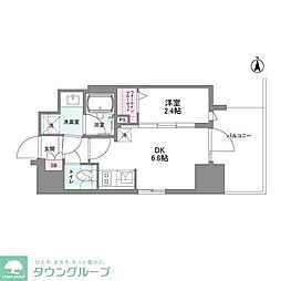 シーズンフラッツ南森町PREMIER 1DKの間取図画像