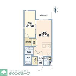 ウェルスクエア豊中北桜塚 1LDKの間取図画像
