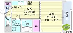 ル・クラシック33 1DKの間取図画像