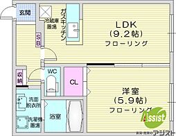 K'skowaN20 1LDKの間取図画像