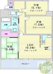 パルティーレエス17 3LDKの間取図画像