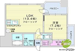 アコード23 1LDKの間取図画像