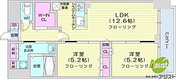 札幌市中央区北三条西12丁目マンション 2LDKの間取図画像