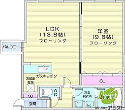 ピュア・ステージ円山 1LDKの間取図画像