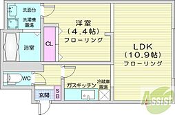 エスパスルージュ 1LDKの間取図画像