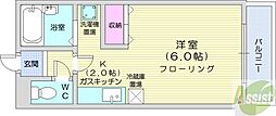 エルム156 1Kの間取図画像