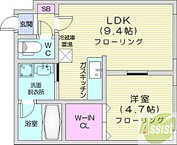 ブランノワール琴似St 1LDKの間取図画像