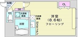 モンターニュアネックス ワンルームの間取図画像