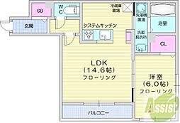 GrandMerVilla9.16 1LDKの間取図画像