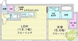 Erice N27 1LDKの間取図画像