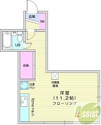 マンション常盤 ワンルームの間取図画像