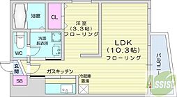 札幌レジデンス知事公館 1LDKの間取図画像