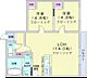 間取り：2LDK、エアコン、都市ガス、ネット無料