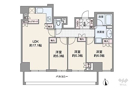 3LDK 間取り
