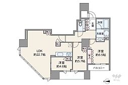 ドゥ・トゥールEAST棟 3LDKの間取図画像