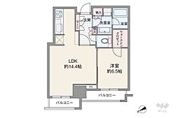 パークコート六本木ヒルトップ 1LDKの間取図画像