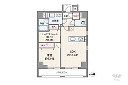 アイムズ芝大門 1LDKの間取図画像