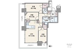 ザ・パークハウス晴海タワーズティアロレジデンス 3LDKの間取図画像