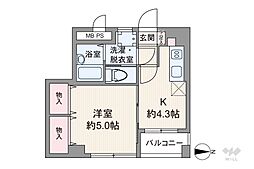 ライオンズマンション東神田 1Kの間取図画像