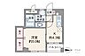 間取り：間取りは専有面積29.01平米の1K。室内廊下が短く居住スペースを広く確保したプラン。洗面・浴室は一体ですが、トイレは独立しています。洋室に大きな物入付き。バルコニー面積は2.2平米です。