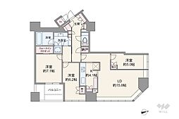 ブリリア一番町 3LDKの間取図画像