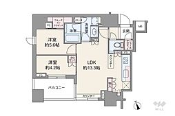 リビオレゾン新橋nex 2LDKの間取図画像