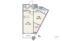 勝どきザ・タワー 1LDKの間取図画像