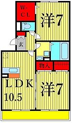 ハーモニアス瑞江1 2LDKの間取図画像