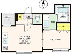 coex 1LDKの間取図画像