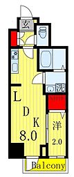 レフィールオーブ南行徳駅前 1LDKの間取図画像