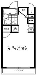 ラ・パイクス ワンルームの間取図画像