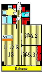LianaArtPark 2LDKの間取図画像