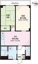 中葛西ハイツ 2DKの間取図画像