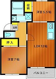 ファミール日之出C 2LDKの間取図画像